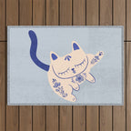 Purrcelin Cat Butt - Delft Porcelain Kitty Outdoor Rug Gallery Image 1