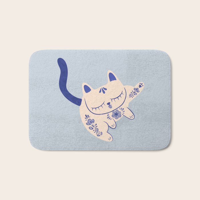 Purrcelin Cat Butt - Delft Porcelain Kitty Bath Mat Gallery Image 1