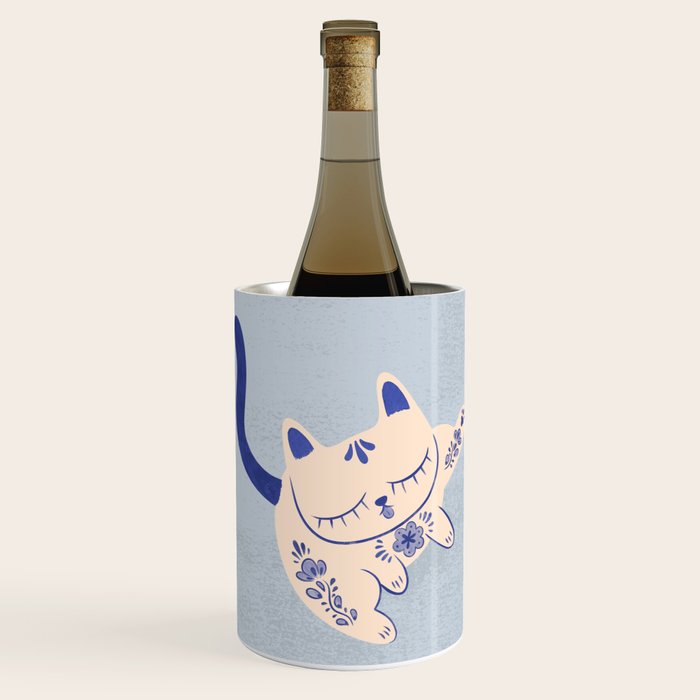 Purrcelin Cat Butt - Delft Porcelain Kitty Wine Chiller Gallery Image 1