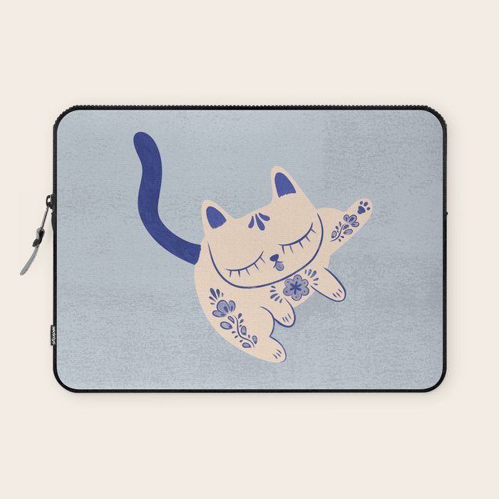 Purrcelin Cat Butt - Delft Porcelain Kitty Laptop Sleeve Gallery Image 1