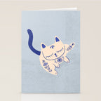 Purrcelin Cat Butt - Delft Porcelain Kitty Stationery Card Gallery Image 2