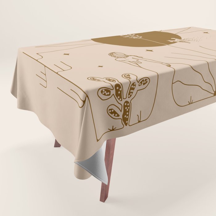 It Was All A Dream - Tan & Rust Tablecloth Gallery Image 1