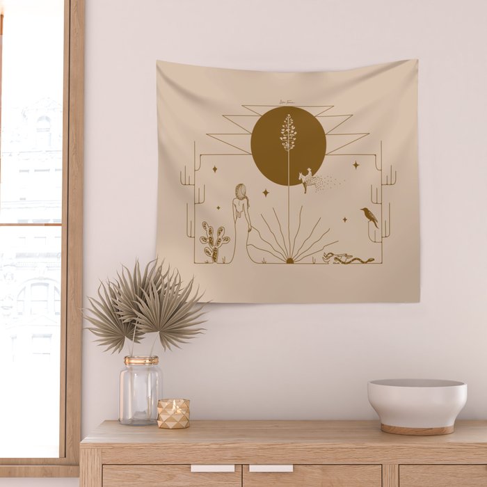 It Was All A Dream - Tan & Rust Wall Tapestry Gallery Image 2