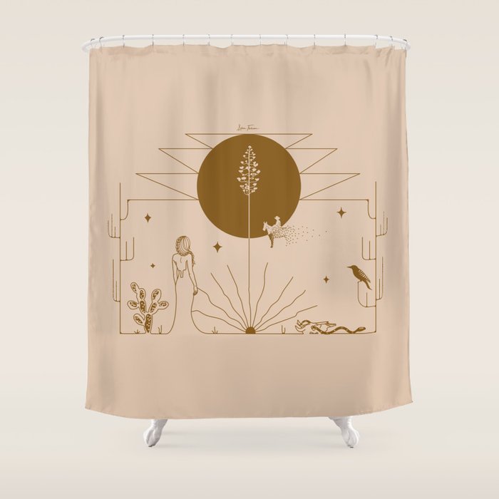 It Was All A Dream - Tan & Rust Shower Curtain Gallery Image 1