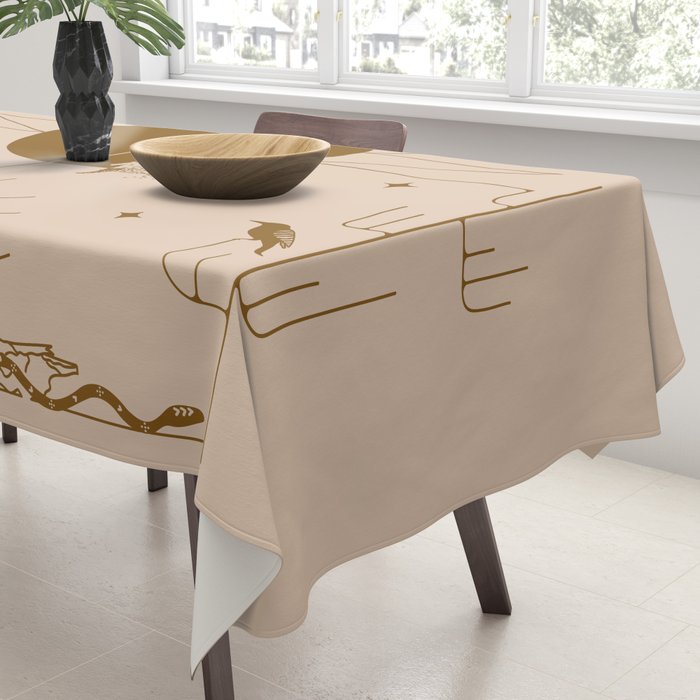It Was All A Dream - Tan & Rust Tablecloth Gallery Image 3