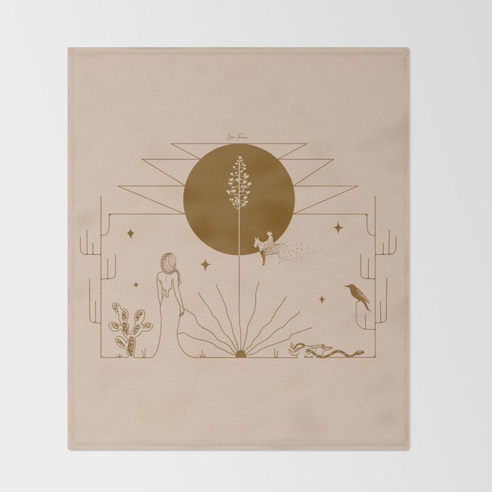 It Was All A Dream - Tan & Rust Throw Blanket Gallery Image 2