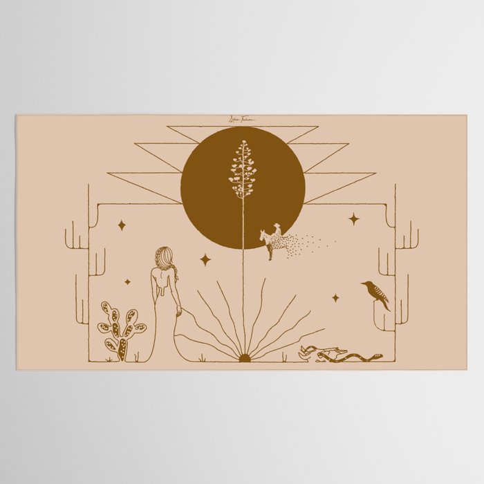 It Was All A Dream - Tan & Rust Tablecloth Gallery Image 2