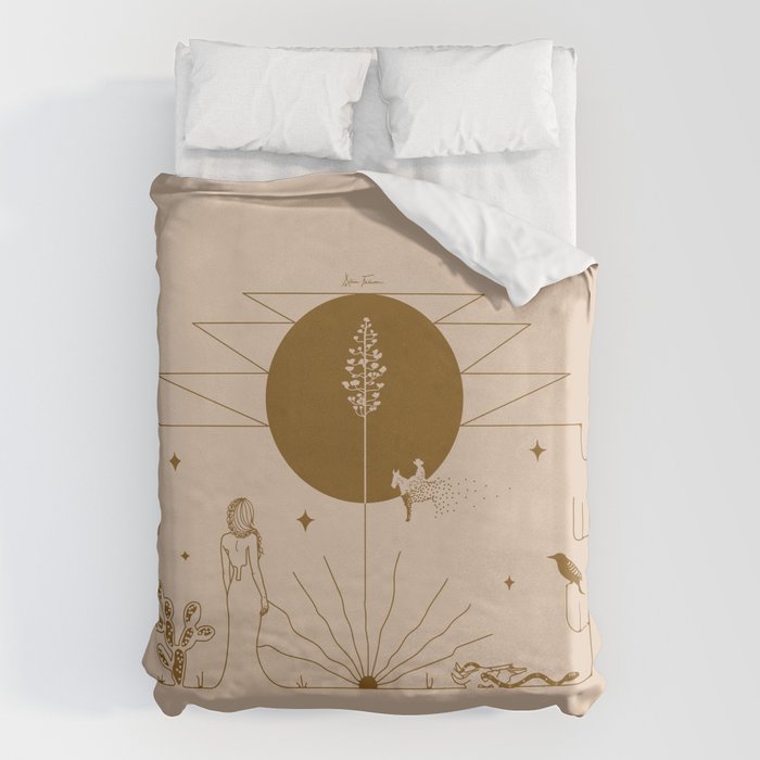 It Was All A Dream - Tan & Rust Duvet Cover Gallery Image 1