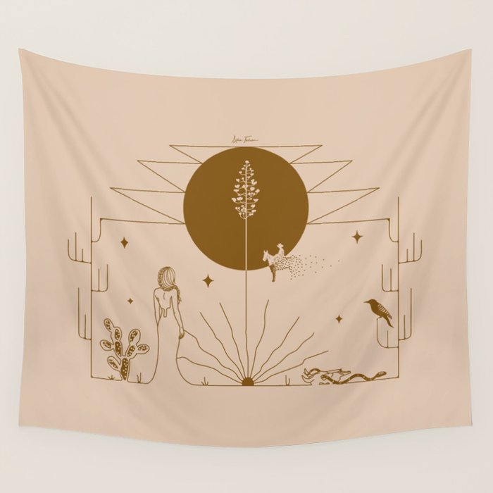It Was All A Dream - Tan & Rust Wall Tapestry Gallery Image 1