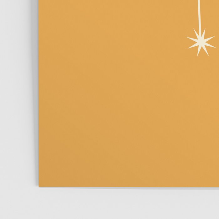 Gemini Zodiac Star Constellation Line Art Peach Orange Poster Gallery Image 3