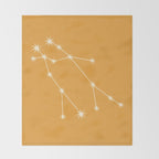 Gemini Zodiac Star Constellation Line Art Peach Orange Throw Blanket Gallery Image 2