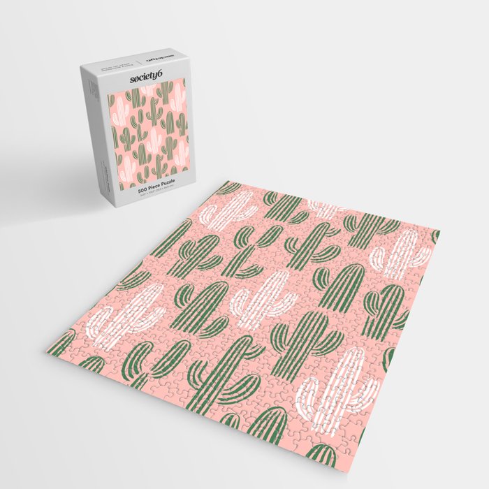 Cactus plant doodle art pattern Jigsaw Puzzle Gallery Image 2