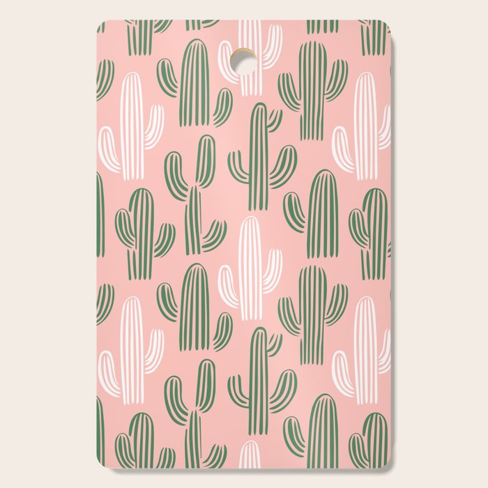 Cactus plant doodle art pattern Cutting Board Gallery Image 1
