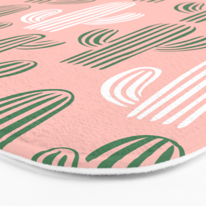Cactus plant doodle art pattern Bath Mat Gallery Image 3