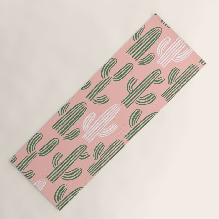 Cactus plant doodle art pattern Yoga Mat Gallery Image 1