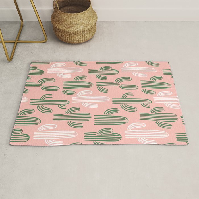 Cactus plant doodle art pattern Rug Gallery Image 1