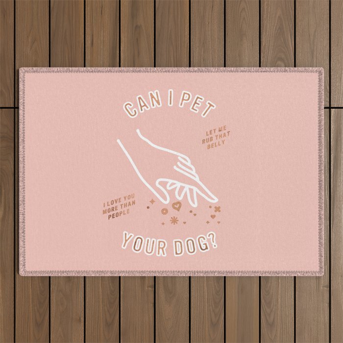 Can I Pet Your Dog - Rose Gold & Blush Palette Outdoor Rug Gallery Image 1