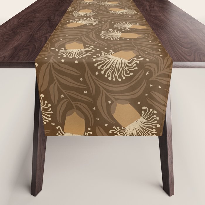 Whimsical Florals / Orange & Brown Table Runner Gallery Image 1