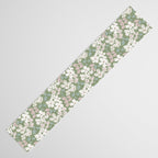 Soft meadow blooms - dusty mint, cream and pink floral pattern Table Runner Gallery Image 3