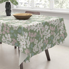 Soft meadow blooms - dusty mint, cream and pink floral pattern Tablecloth Gallery Image 3