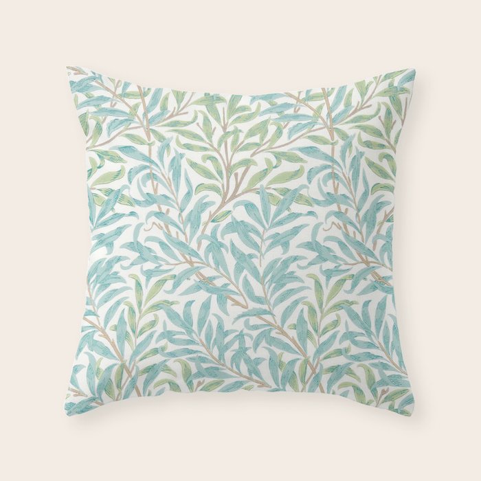 William Morris Willow Bough Seaglass Willow Throw Pillow Gallery Image 6