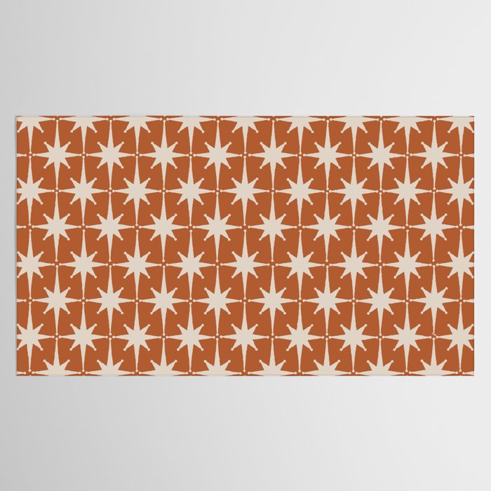 Atomic Age 50s Starburst Pattern in Putty and Light Clay Tablecloth Gallery Image 2