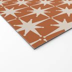 Atomic Age 50s Starburst Pattern in Putty and Light Clay Welcome Mat Gallery Image 2