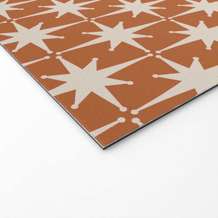 Atomic Age 50s Starburst Pattern in Putty and Light Clay Welcome Mat Gallery Image 2