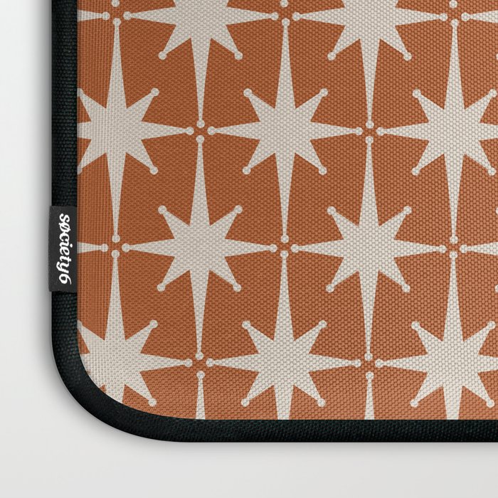 Atomic Age 50s Starburst Pattern in Putty and Light Clay Laptop Sleeve Gallery Image 3