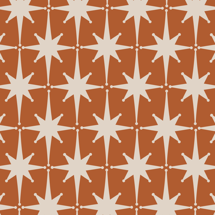 Atomic Age 50s Starburst Pattern in Putty and Light Clay Coffee Mug Gallery Image 2