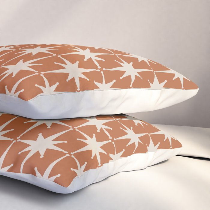 Atomic Age 50s Starburst Pattern in Putty and Light Clay Pillow Sham Gallery Image 3