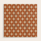 Atomic Age 50s Starburst Pattern in Putty and Light Clay Wood Wall Art Gallery Image 1