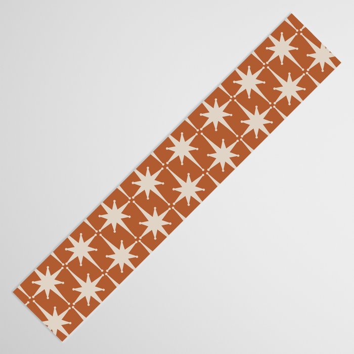 Atomic Age 50s Starburst Pattern in Putty and Light Clay Table Runner Gallery Image 3