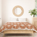 Atomic Age 50s Starburst Pattern in Putty and Light Clay Duvet Cover Gallery Image 3