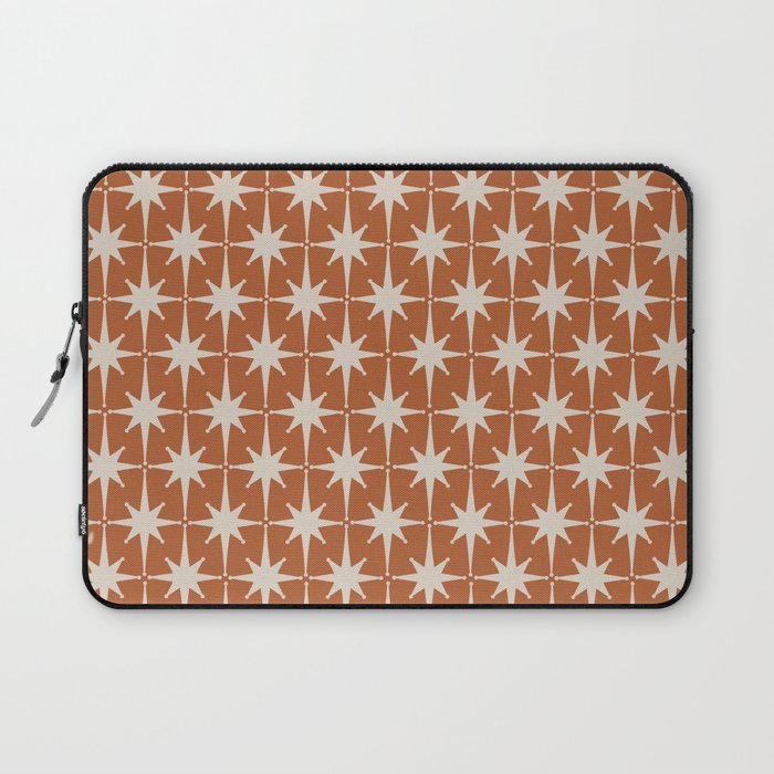 Atomic Age 50s Starburst Pattern in Putty and Light Clay Laptop Sleeve Gallery Image 1