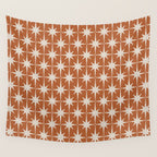 Atomic Age 50s Starburst Pattern in Putty and Light Clay Wall Tapestry Gallery Image 4