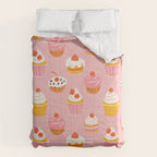 Pink cupcake cartoon food pattern Comforter Gallery Image 6