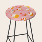Pink cupcake cartoon food pattern Stool Gallery Image 2