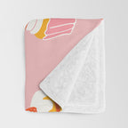 Pink cupcake cartoon food pattern Throw Blanket Gallery Image 3