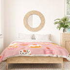 Pink cupcake cartoon food pattern Duvet Cover Gallery Image 3