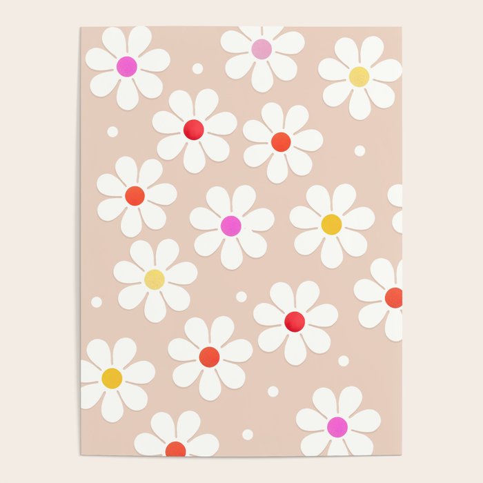 Seventies Daisies Pattern Poster Gallery Image 4