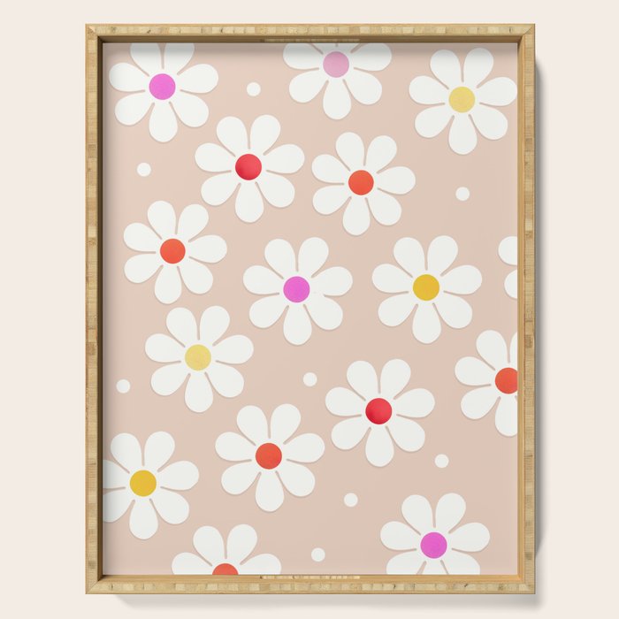 Seventies Daisies Pattern Serving Tray Gallery Image 1