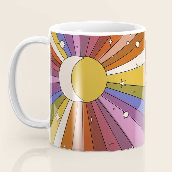 The Sun and the Moon - retro abstract Coffee Mug Gallery Image 3