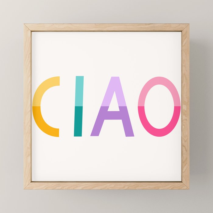 Ciao hand lettering Mini Art Print Gallery Image 1