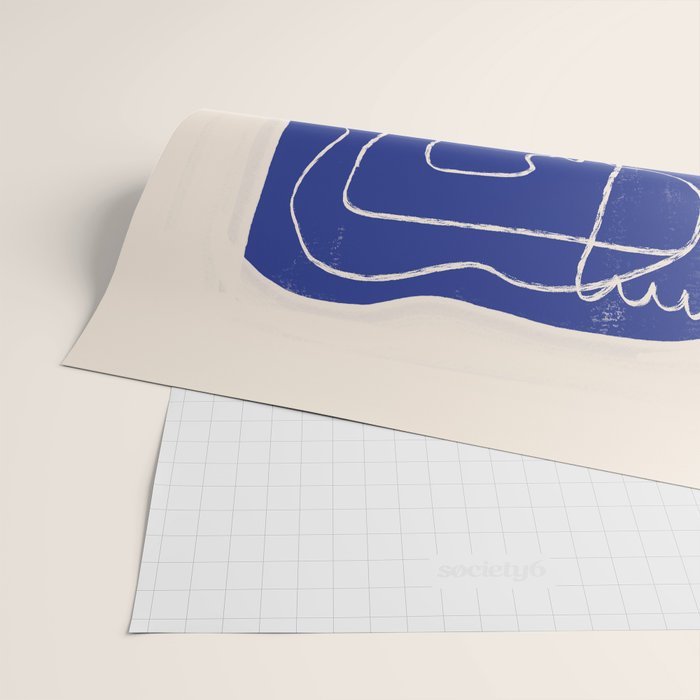 Abstract line art Figure 7  Cobalt Blue Wrapping Paper Gallery Image 2
