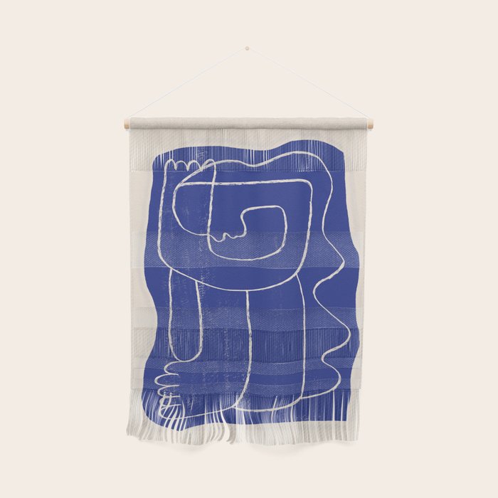 Abstract line art Figure 7  Cobalt Blue Wall Hanging Gallery Image 1