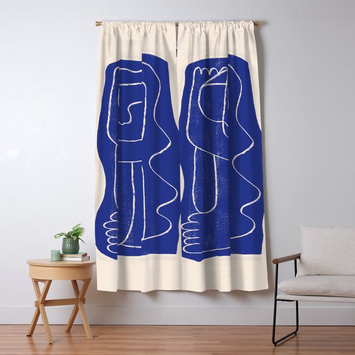 Abstract line art Figure 7  Cobalt Blue Window Curtain Gallery Image 5