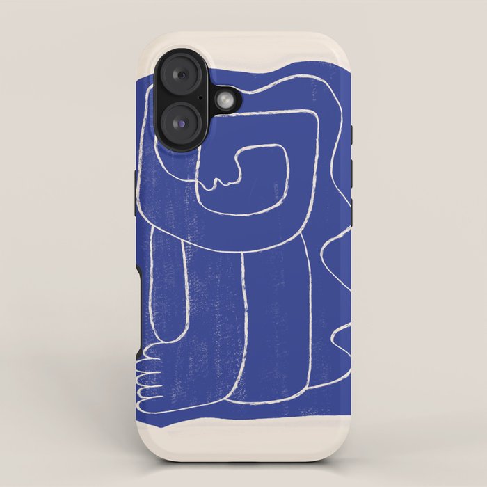 Abstract line art Figure 7  Cobalt Blue iPhone Case Gallery Image 1
