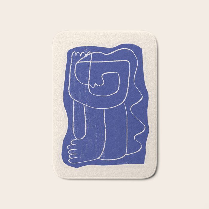Abstract line art Figure 7  Cobalt Blue Bath Mat Gallery Image 1