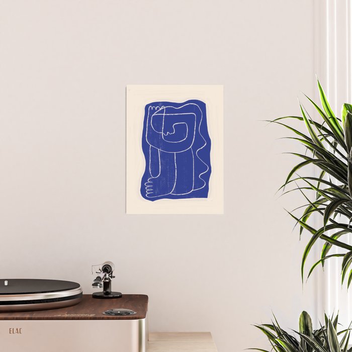 Abstract line art Figure 7  Cobalt Blue Poster Gallery Image 2
